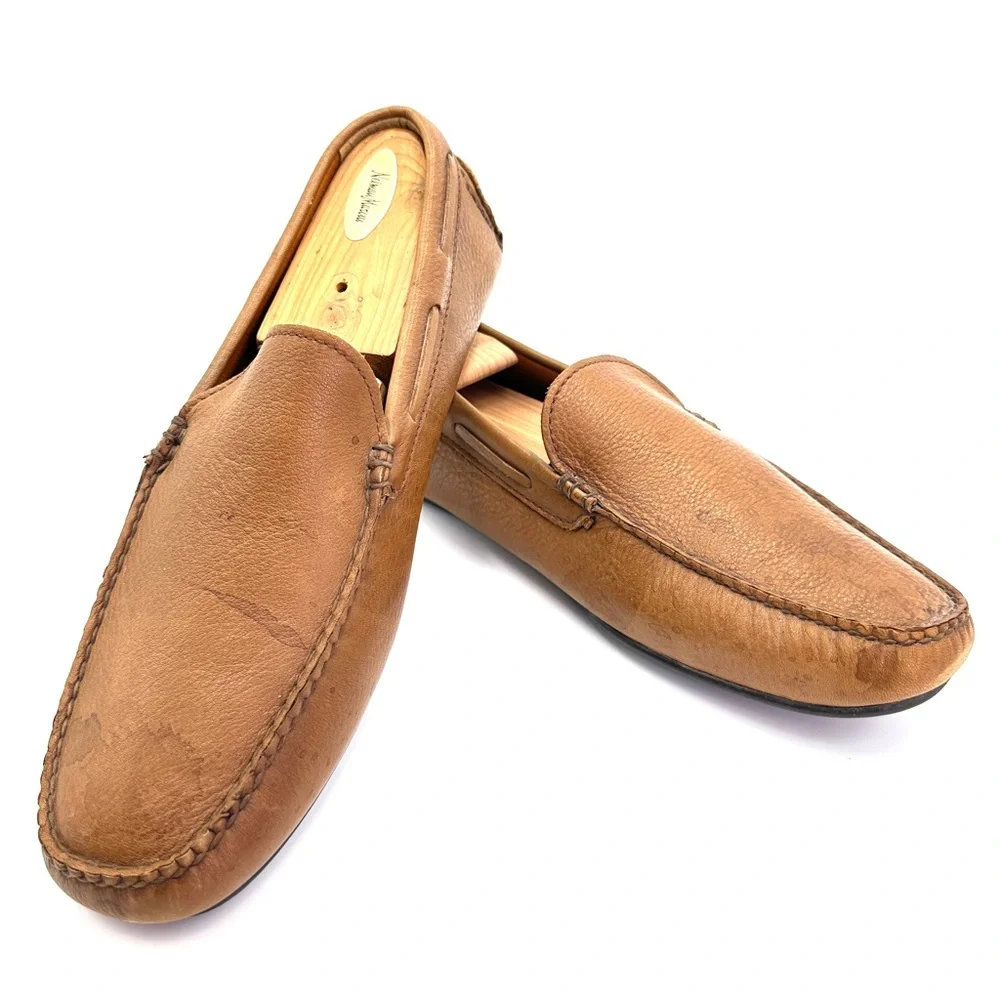 Frye Lewis Venetian Brown‎ Leather Driving Loafers Size 12